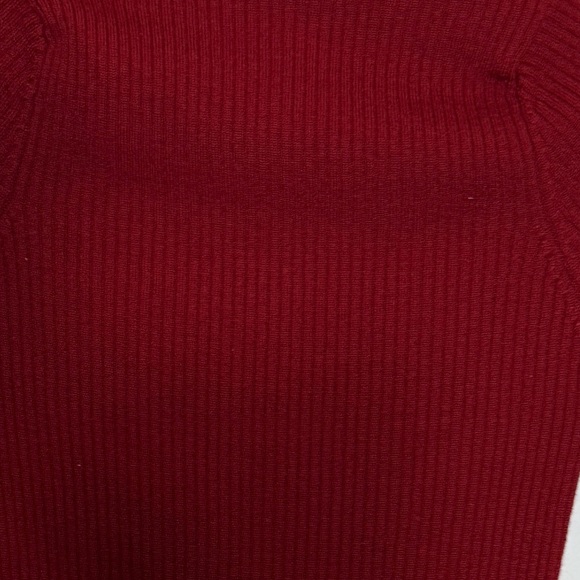 Sandro Red Patty Ribbed Sweater with Rose Embellishment - Small - Picture 8 of 11
